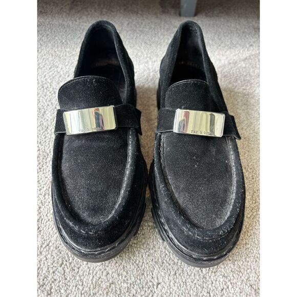 NWOB Rag & Bone Shiloh 2.0 Loafers Lug Sole Black Suede Womens $425 Sz 9/39.5 - Picture 4 of 11